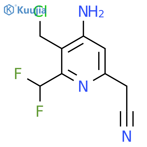 4-Amino-3-(chloromethyl)-2-(difluoromethyl)pyridine-6-acetonitrile structure