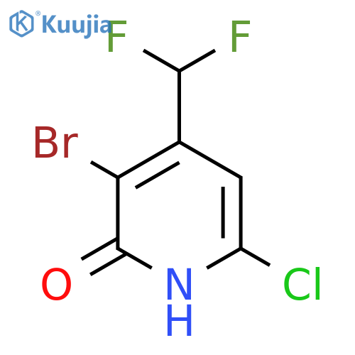 3-Bromo-6-chloro-4-(difluoromethyl)-2-hydroxypyridine structure