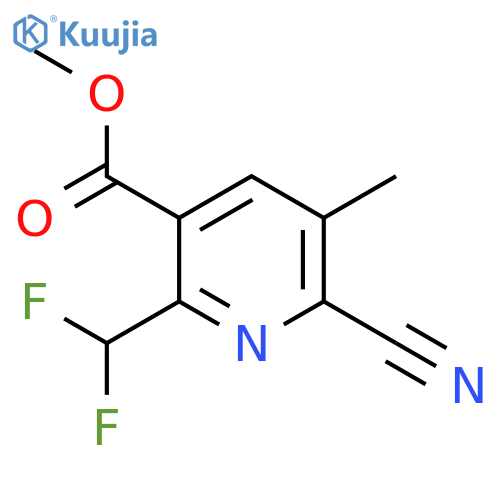 Methyl 2-cyano-6-(difluoromethyl)-3-methylpyridine-5-carboxylate structure