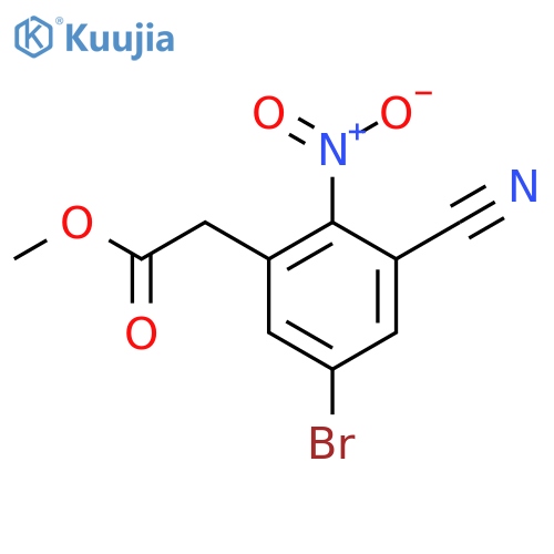 Methyl 5-bromo-3-cyano-2-nitrophenylacetate structure