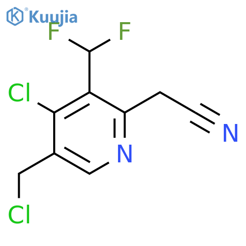4-Chloro-5-(chloromethyl)-3-(difluoromethyl)pyridine-2-acetonitrile structure