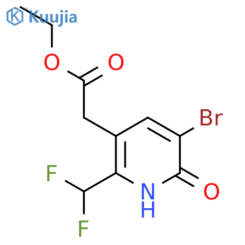 Ethyl 3-bromo-6-(difluoromethyl)-2-hydroxypyridine-5-acetate structure