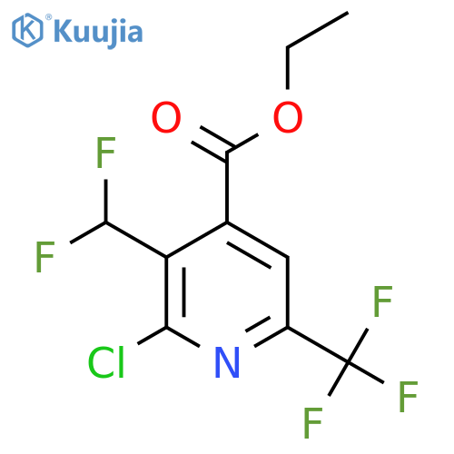 Ethyl 2-chloro-3-(difluoromethyl)-6-(trifluoromethyl)pyridine-4-carboxylate structure