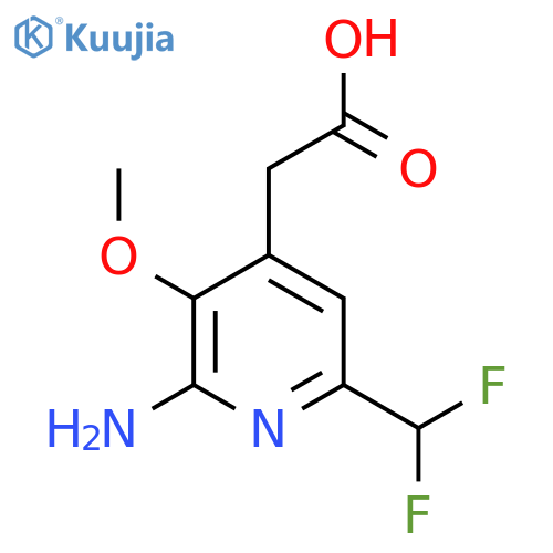 2-Amino-6-(difluoromethyl)-3-methoxypyridine-4-acetic acid structure