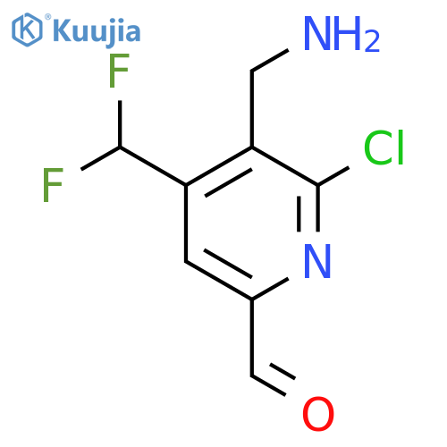 3-(Aminomethyl)-2-chloro-4-(difluoromethyl)pyridine-6-carboxaldehyde structure