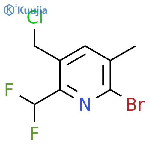 2-Bromo-5-(chloromethyl)-6-(difluoromethyl)-3-methylpyridine structure