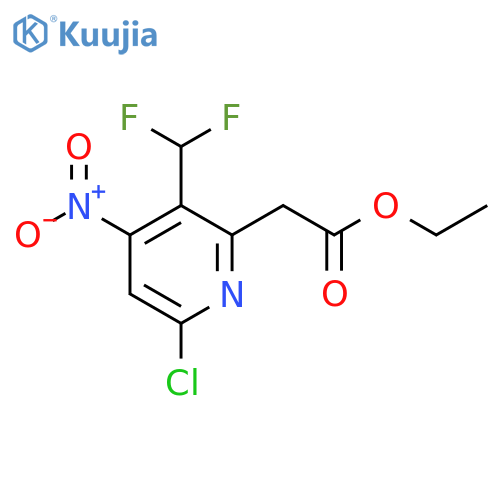 Ethyl 6-chloro-3-(difluoromethyl)-4-nitropyridine-2-acetate structure