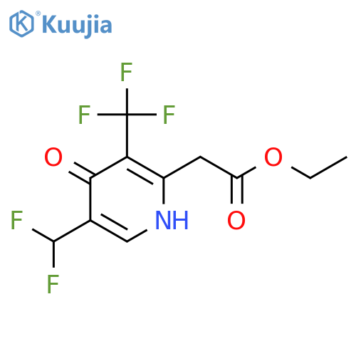 Ethyl 5-(difluoromethyl)-4-hydroxy-3-(trifluoromethyl)pyridine-2-acetate structure