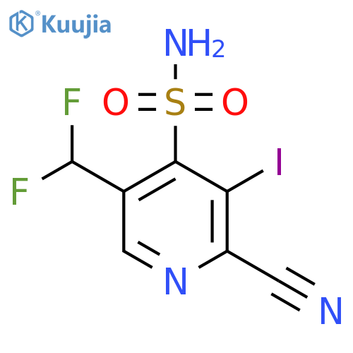 2-Cyano-5-(difluoromethyl)-3-iodopyridine-4-sulfonamide structure
