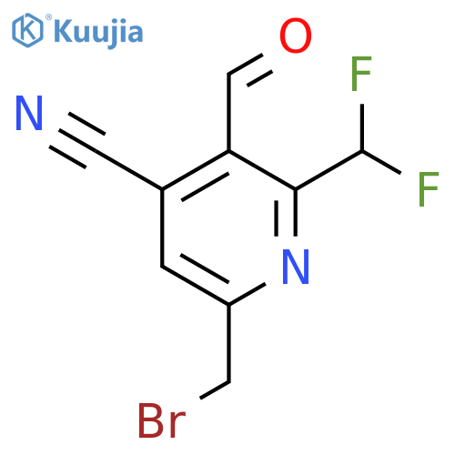 6-(Bromomethyl)-4-cyano-2-(difluoromethyl)pyridine-3-carboxaldehyde structure