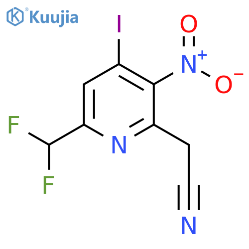 6-(Difluoromethyl)-4-iodo-3-nitropyridine-2-acetonitrile structure