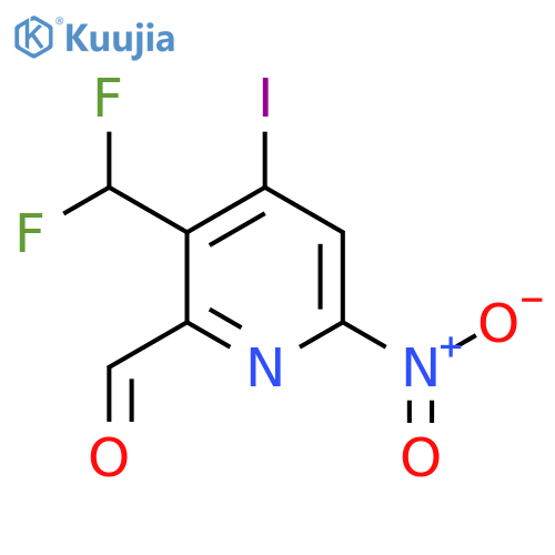 3-(Difluoromethyl)-4-iodo-6-nitropyridine-2-carboxaldehyde structure