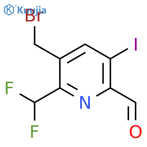 3-(Bromomethyl)-2-(difluoromethyl)-5-iodopyridine-6-carboxaldehyde structure