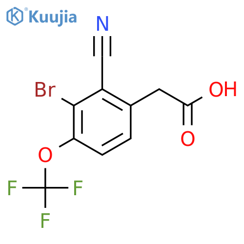 3-Bromo-2-cyano-4-(trifluoromethoxy)phenylacetic acid structure