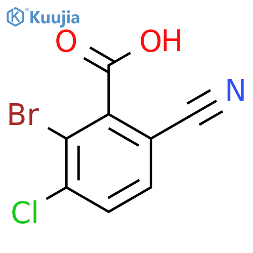 2-Bromo-3-chloro-6-cyanobenzoic acid structure