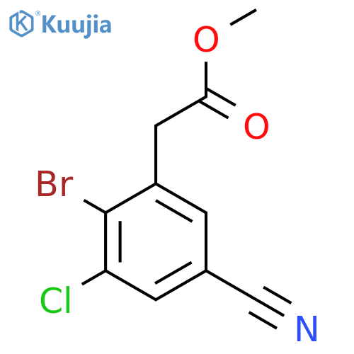 Methyl 2-bromo-3-chloro-5-cyanophenylacetate structure