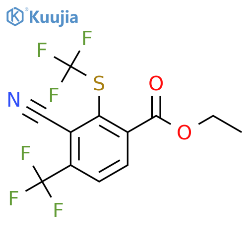 Ethyl 3-cyano-4-trifluoromethyl-2-(trifluoromethylthio)benzoate structure