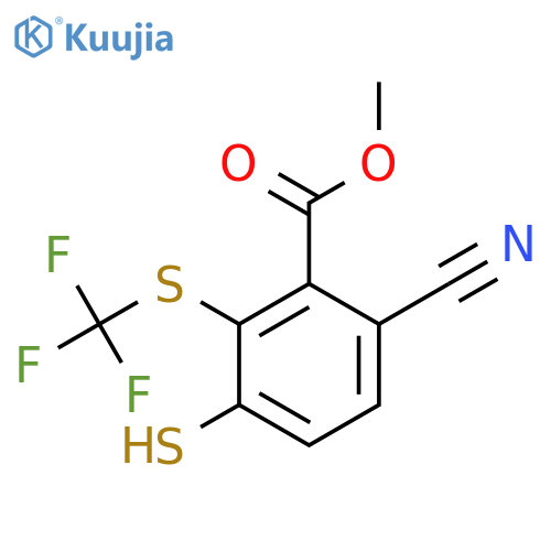 Methyl 6-cyano-3-mercapto-2-(trifluoromethylthio)benzoate structure