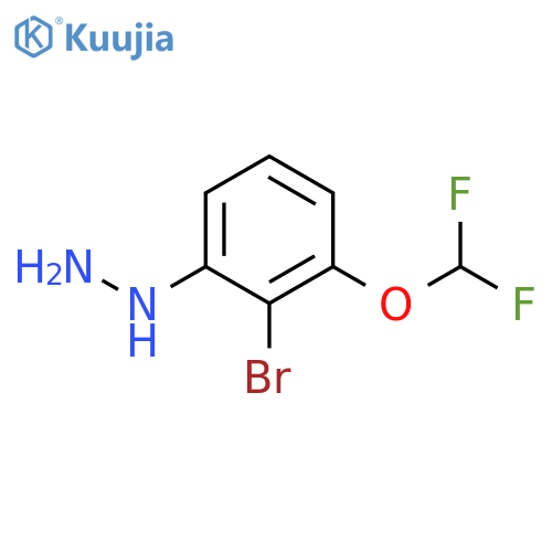 (2-bromo-3-(difluoromethoxy)phenyl)hydrazine structure
