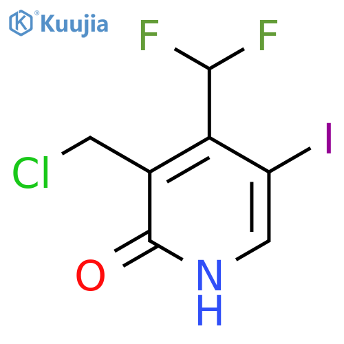 3-(Chloromethyl)-4-(difluoromethyl)-2-hydroxy-5-iodopyridine structure