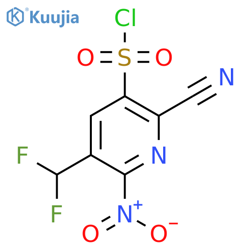 2-Cyano-5-(difluoromethyl)-6-nitropyridine-3-sulfonyl chloride structure