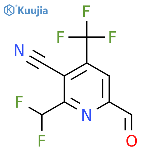 3-Cyano-2-(difluoromethyl)-4-(trifluoromethyl)pyridine-6-carboxaldehyde structure