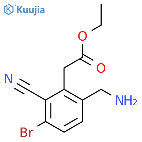 Ethyl 6-aminomethyl-3-bromo-2-cyanophenylacetate structure
