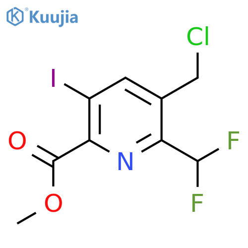 Methyl 3-(chloromethyl)-2-(difluoromethyl)-5-iodopyridine-6-carboxylate structure
