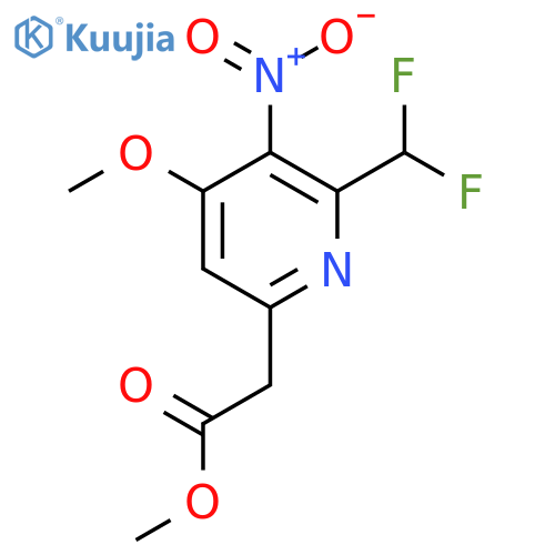 Methyl 2-(difluoromethyl)-4-methoxy-3-nitropyridine-6-acetate structure