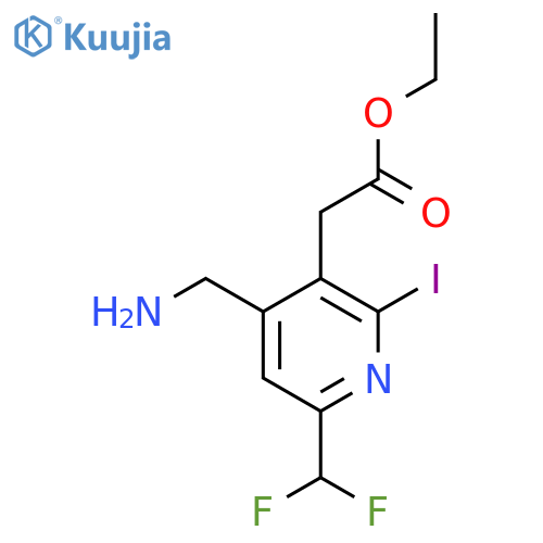Ethyl 4-(aminomethyl)-6-(difluoromethyl)-2-iodopyridine-3-acetate structure