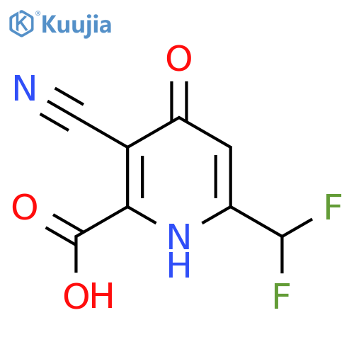 3-Cyano-6-(difluoromethyl)-4-hydroxypyridine-2-carboxylic acid structure
