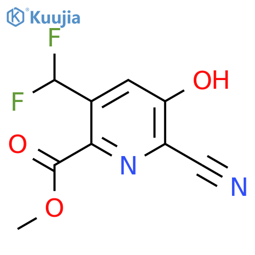 Methyl 2-cyano-5-(difluoromethyl)-3-hydroxypyridine-6-carboxylate structure