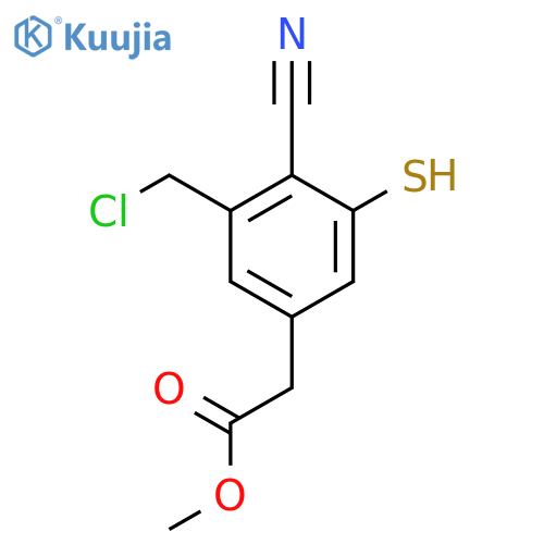 Methyl 3-chloromethyl-4-cyano-5-mercaptophenylacetate structure