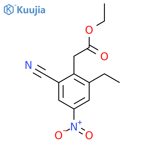 Ethyl 2-cyano-6-ethyl-4-nitrophenylacetate structure