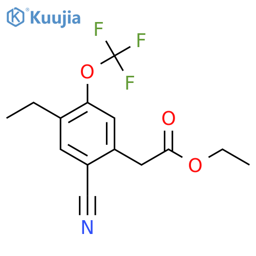 Ethyl 2-cyano-4-ethyl-5-(trifluoromethoxy)phenylacetate structure