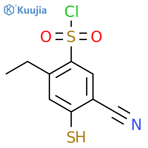 5-Cyano-2-ethyl-4-mercaptobenzenesulfonyl chloride structure