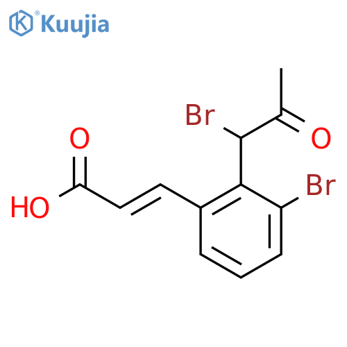 3-Bromo-2-(1-bromo-2-oxopropyl)cinnamic acid structure