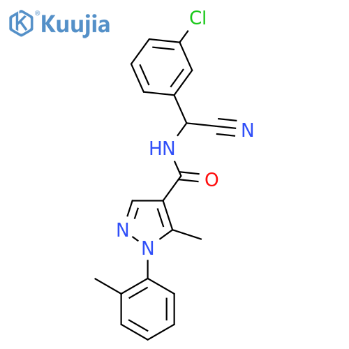 N-[(3-chlorophenyl)(cyano)methyl]-5-methyl-1-(2-methylphenyl)-1H-pyrazole-4-carboxamide structure