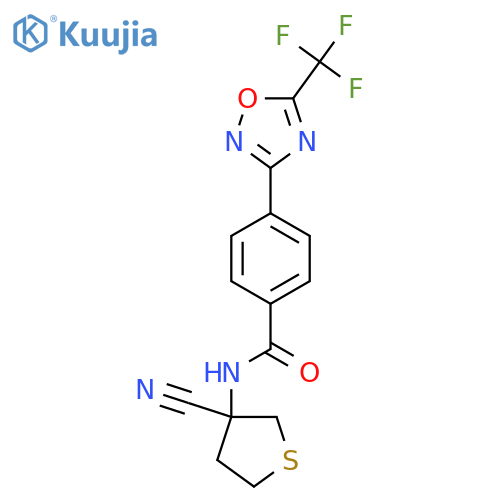 N-(3-cyanothiolan-3-yl)-4-[5-(trifluoromethyl)-1,2,4-oxadiazol-3-yl]benzamide structure
