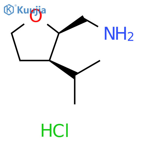 1-[(2R,3R)-3-(propan-2-yl)oxolan-2-yl]methanamine hydrochloride structure