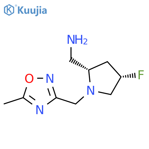 2-Pyrrolidinemethanamine, 4-fluoro-1-[(5-methyl-1,2,4-oxadiazol-3-yl)methyl]-, (2S,4S)- structure