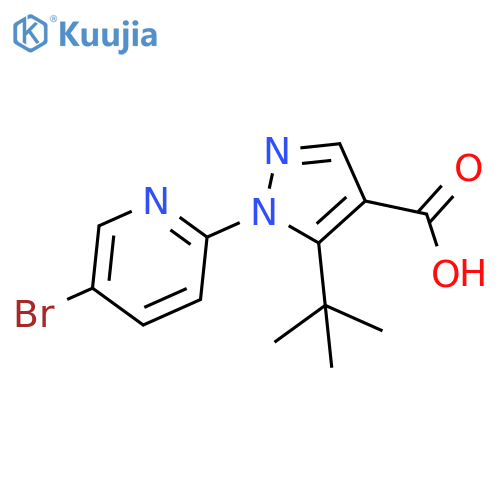1-(5-bromopyridin-2-yl)-5-tert-butylpyrazole-4-carboxylic acid structure