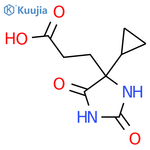 3-(4-Cyclopropyl-2,5-dioxoimidazolidin-4-yl)propanoic acid structure