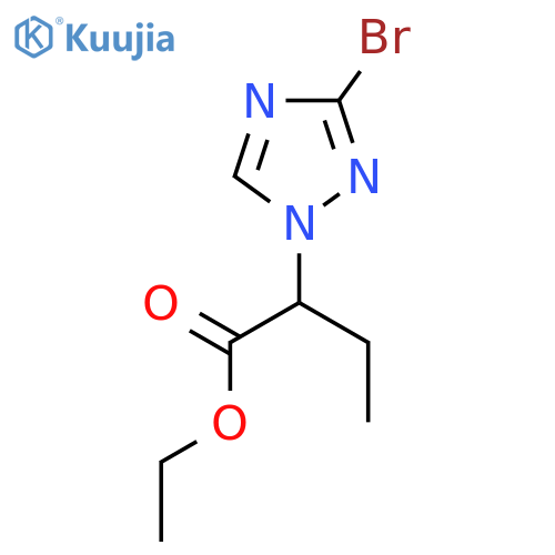 Ethyl 2-(3-bromo-1H-1,2,4-triazol-1-yl)butanoate structure
