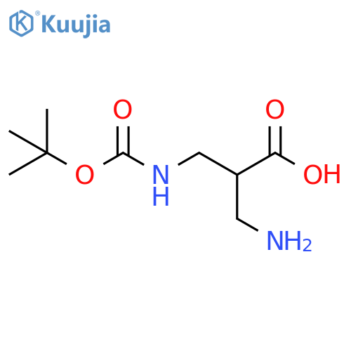 3-amino-2-({[(tert-butoxy)carbonyl]amino}methyl)
propanoic acid structure