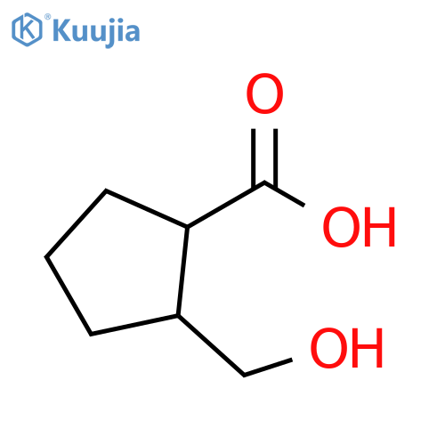 Cyclopentanecarboxylic acid, 2-(hydroxymethyl)- structure