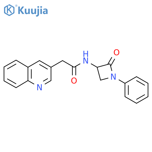 N-(2-oxo-1-phenylazetidin-3-yl)-2-(quinolin-3-yl)acetamide structure