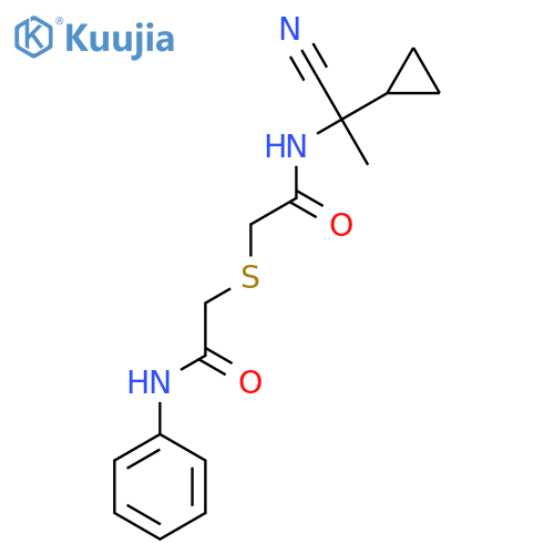 N-(1-Cyano-1-cyclopropylethyl)-2-{[(phenylcarbamoyl)methyl]sulfanyl}acetamide structure