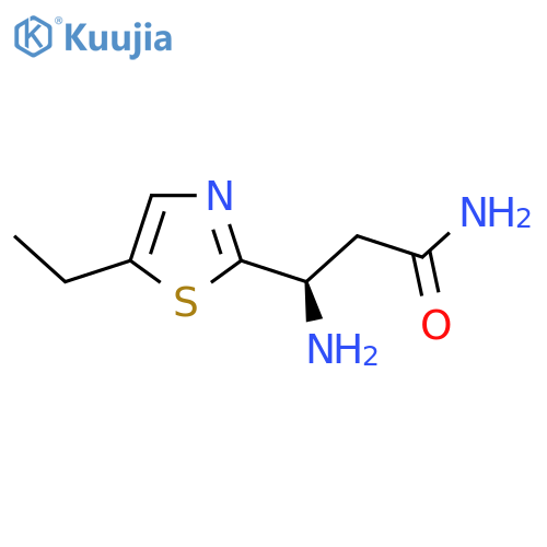 (3R)-3-amino-3-(5-ethyl-1,3-thiazol-2-yl)propanamide structure