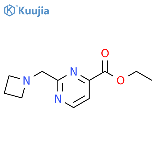 4-Pyrimidinecarboxylic acid, 2-(1-azetidinylmethyl)-, ethyl ester structure